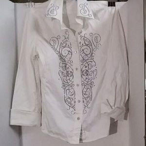 Christine Alexander white crystal blouse